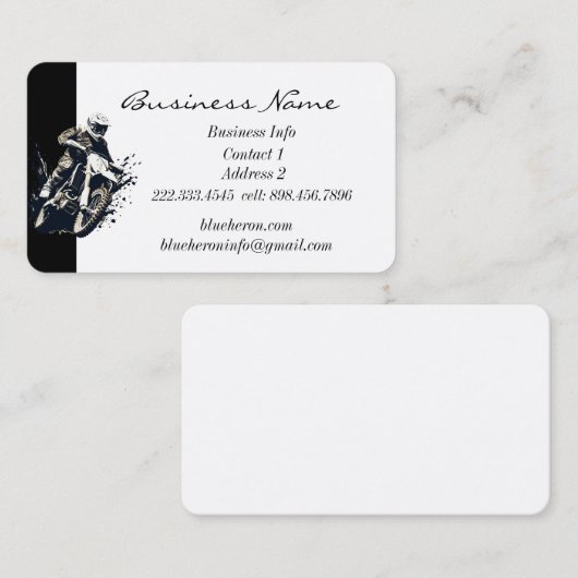 カスタムモトクロス競技スポーツオートバイレース 名刺 (正面/裏面)