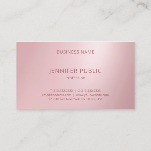 カスタムモノグエレガントラムバラ金ゴールドテンプレートモダン 名刺 (裏面)