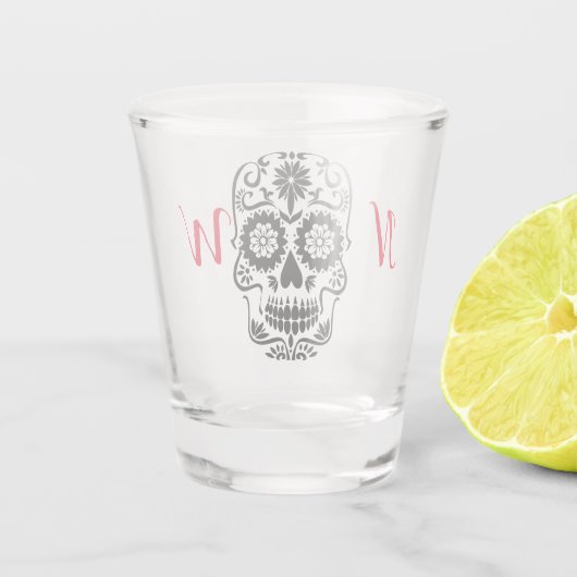 カスタムモノグパーソナライズされたラム糖スカル ショットグラス (裏面)