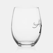 カスタムモノグパーソナライズされたラム ステムなしワイングラス (右)