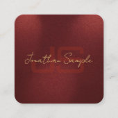 カスタムモノグラエレガントムイニシャル金ゴールドルック文字 スクエア名刺 (正面)