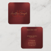 カスタムモノグラエレガントムイニシャル金ゴールドルック文字 スクエア名刺 (正面/裏面)