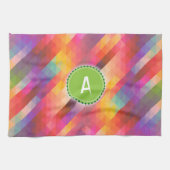 カスタムモノグラカラフルムパターン（の模様が）ある抽象芸術 キッチンタオル (横)