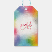 カスタムモノグラカラフルムモダンレインボーテンプレート ギフトタグ (正面)