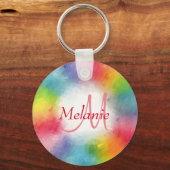 カスタムモノグラカラフルムモダン抽象芸術テンプレート キーホルダー (正面)