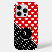 カスタムモノグラスタイリッシュム赤、白黒 Case-Mate iPhoneケース (裏面)