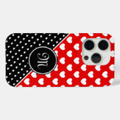 カスタムモノグラスタイリッシュム赤、白黒 Case-Mate iPhoneケース (裏面 (横))
