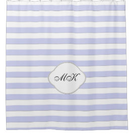 カスタムモノグラストライプム(青) シャワーカーテン