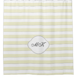 カスタムモノグラストライプム(黄色) シャワーカーテン