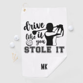 カスタムモノグラムおもしろい白黒 ゴルフタオル (インサイチュ)