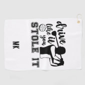 カスタムモノグラムおもしろい白黒 ゴルフタオル (横)