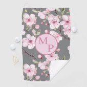 カスタムモノグラムさくらんぼブロッサム ゴルフタオル (インサイチュ)