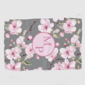 カスタムモノグラムさくらんぼブロッサム ゴルフタオル (横)