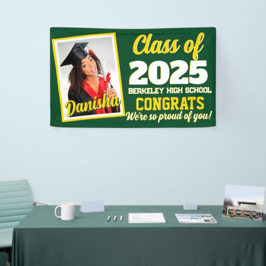 カスタムモノグラムと写真卒業バナー 横断幕 (トレードショー)