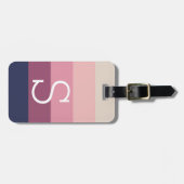 カスタムモノグラムと名はっきりした色のパタストライプーン ラゲッジタグ (正面横)