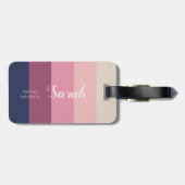 カスタムモノグラムと名はっきりした色のパタストライプーン ラゲッジタグ (裏面横)