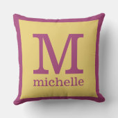 カスタムモノグラムと名前の装飾用クッション クッション (裏面)