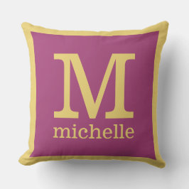 カスタムモノグラムと名前の装飾用クッション クッション