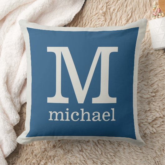 カスタムモノグラムと名前の装飾用クッション クッション (ブランケット)