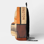 カスタムモノグラムと名前抽象芸術の風景 プリントバックパック (右)