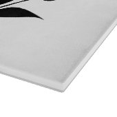 カスタムモノグラムと姓ローレルとハート カッティングボード (角)