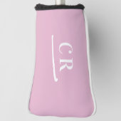 カスタムモノグラムのゴルファーモダンピンクエレガントク ゴルフヘッドカバー (回転90)
