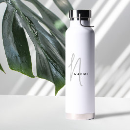 カスタムモノグラムのスクリプスタイリッシュト名 ウォーターボトル