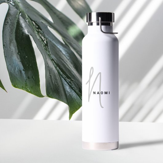 カスタムモノグラムのスクリプスタイリッシュト名 ウォーターボトル