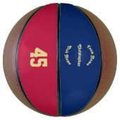 カスタムモノグラムのチームクラブプレイヤー名番号 バスケットボール (縦)