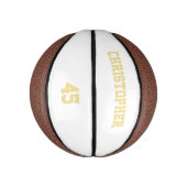 カスタムモノグラムのチームクラブプレイヤー名番号 ミニバスケットボール (縦)