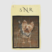 カスタムモノグラムのペットまたは家族の写真 ゴルフタオル (正面)