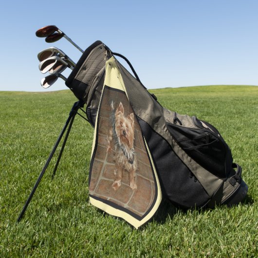 カスタムモノグラムのペットまたは家族の写真 ゴルフタオル (グリーン)