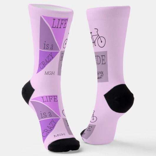 カスタムモノグラムのライフは乗り熱狂する物 ソックス (傾斜あり)