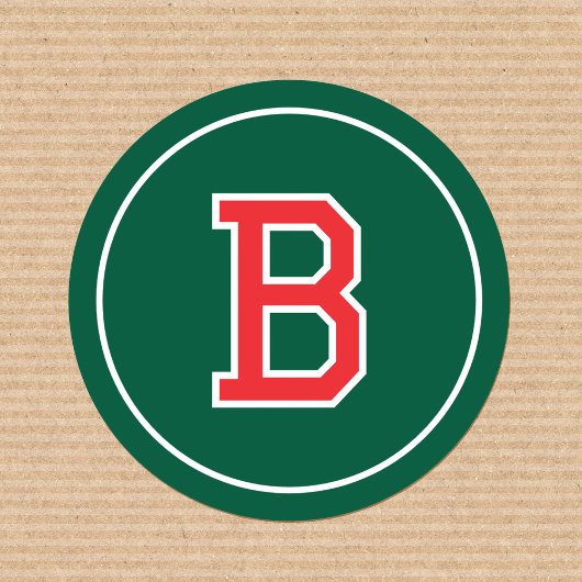 カスタムモノグラムのレトロはっきりしたグリーンレッド ラウンドシール