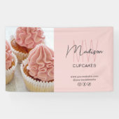 カスタムモノグラムのロゴフォトピンクベーカリー事業 横断幕 (横)