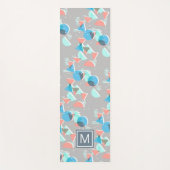 カスタムモノグラムの抽象芸術幾何お尻パターン ヨガマット (正面)