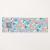 カスタムモノグラムの抽象芸術幾何お尻パターン ヨガマット (正面(横))