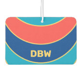 カスタムモノグラムの曲カラフル線ストライプ カーエアーフレッシュナー (正面)