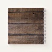 カスタムモノグラムの素朴木目パターンスクリプト名 ノートブック (裏面)