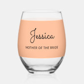 カスタムモノグラムの結婚の母 ステムなしワイングラス (正面)