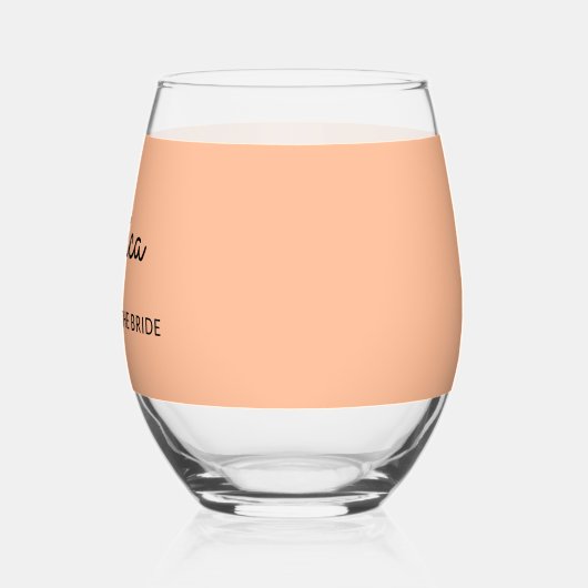 カスタムモノグラムの結婚の母 ステムなしワイングラス (左)