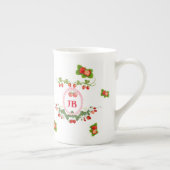 カスタムモノグラムの ボーンチャイナマグカップ (右)