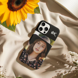 カスタムモノグラムのYour Photoかわいらし Lady iPhone 16 Pro Maxケース