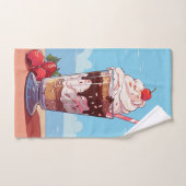 カスタムモノグラムアイスクリームミルクシェイク ハンドタオル (ハンドタオル)