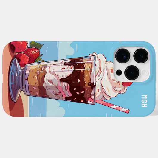 カスタムモノグラムアイスクリームミルクシェイク Case-Mate iPhoneケース (裏面 (横))