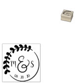 カスタムモノグラムイニシャルズ結婚リースアート ラバースタンプ (押印)