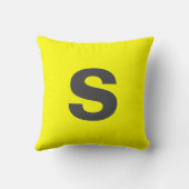 カスタムモノグラムイニシャルネオンイエロー クッション (裏面)