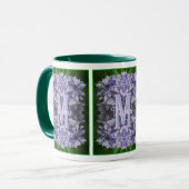 カスタムモノグラムイニシャルネームアジサイの花 マグカップ (正面左)