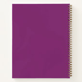 カスタムモノグラムイニシャルネーム金ゴールド&ボルドー ノートブック (裏面)