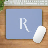 カスタムモノグラムイニシャルネームlシンプルパステルブルー マウスパッド